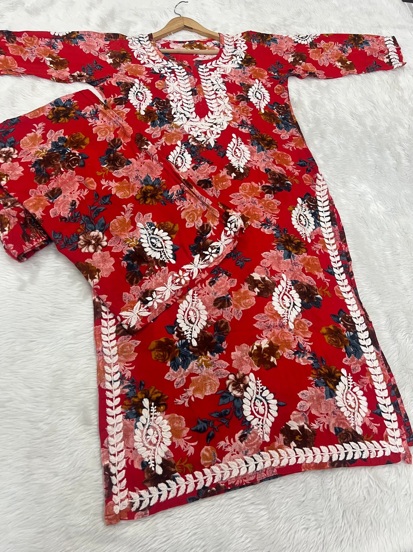 Chikankari Rayon Fabric Kurti Palazo Set