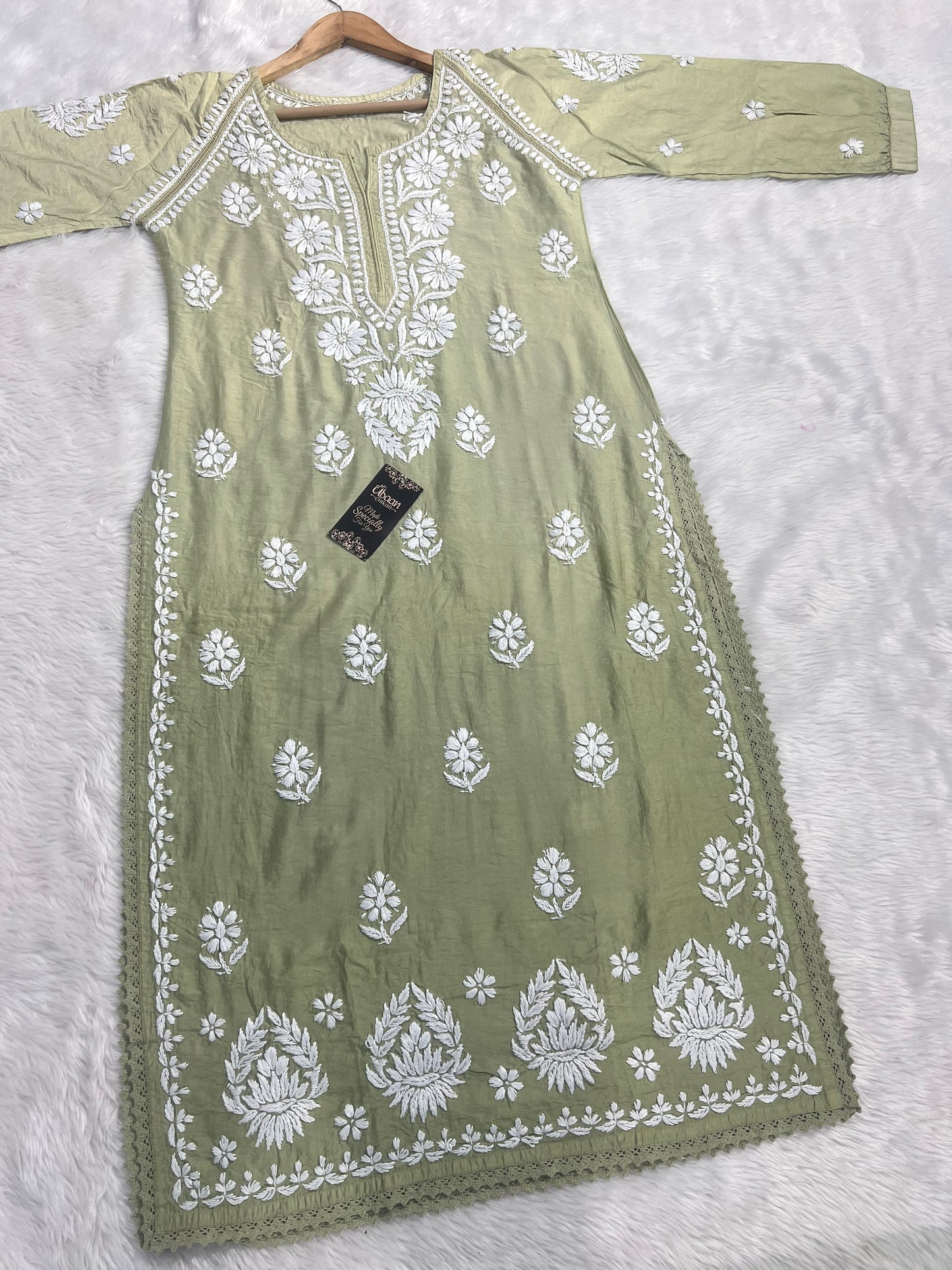 Premium Chanderi Handwork Kurti