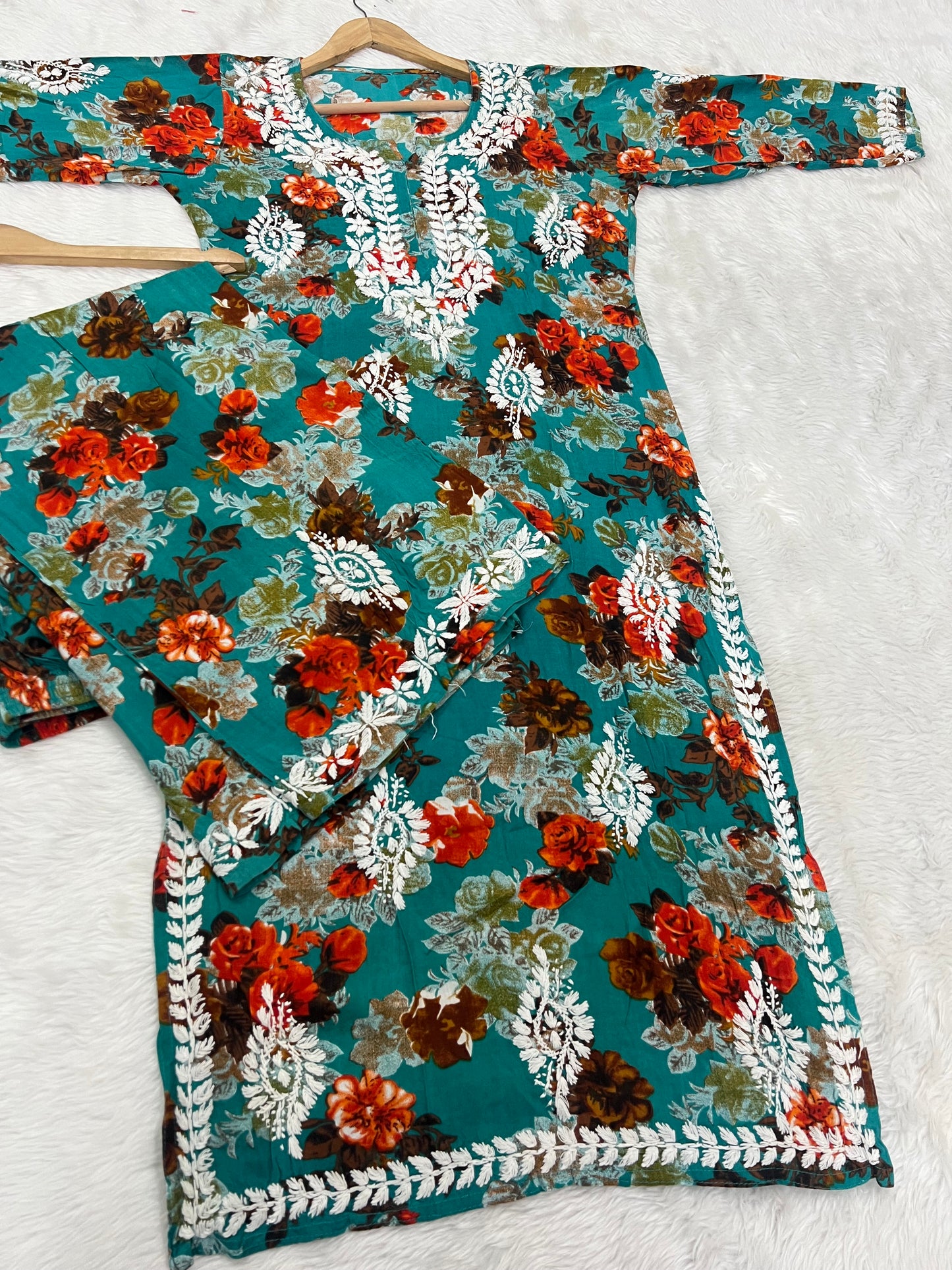 Chikankari Rayon Fabric Kurti Palazo Set