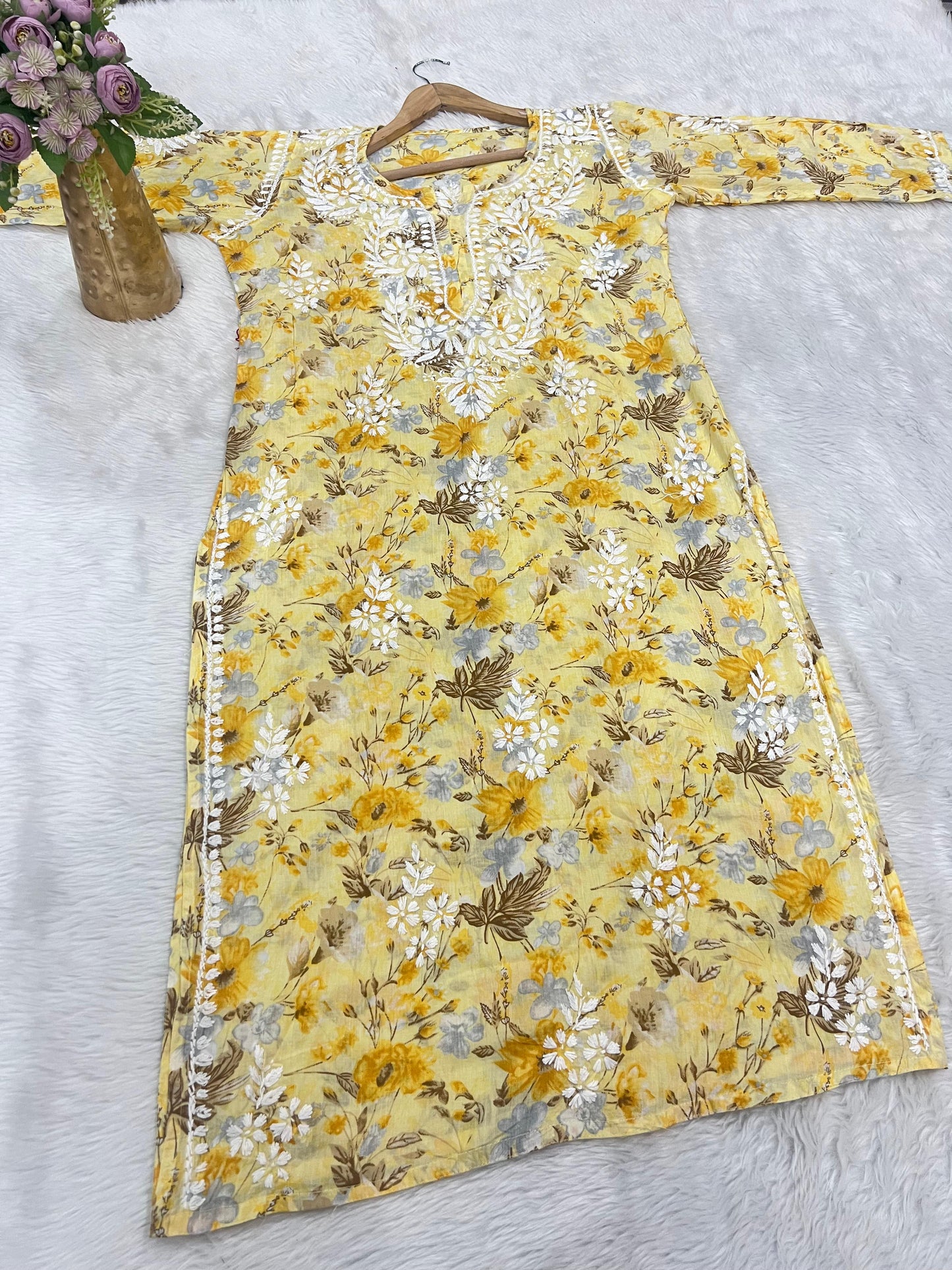 Lucknowi Handwork Mul Cotton Kurti