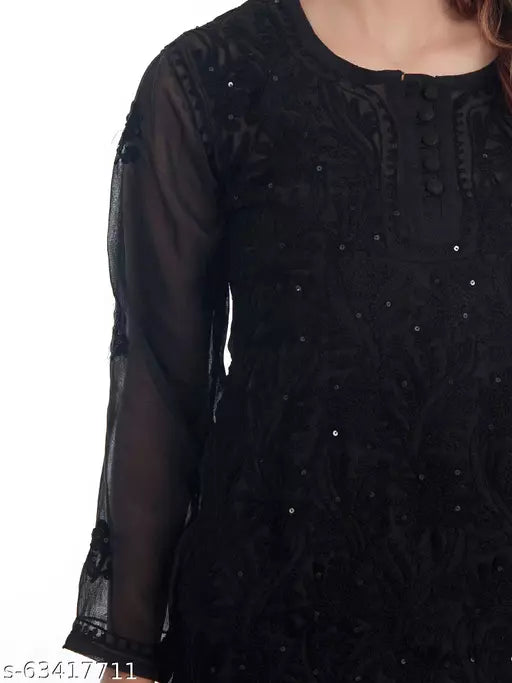 Georgette Fabric Aari Work Top with Sequins Detailing