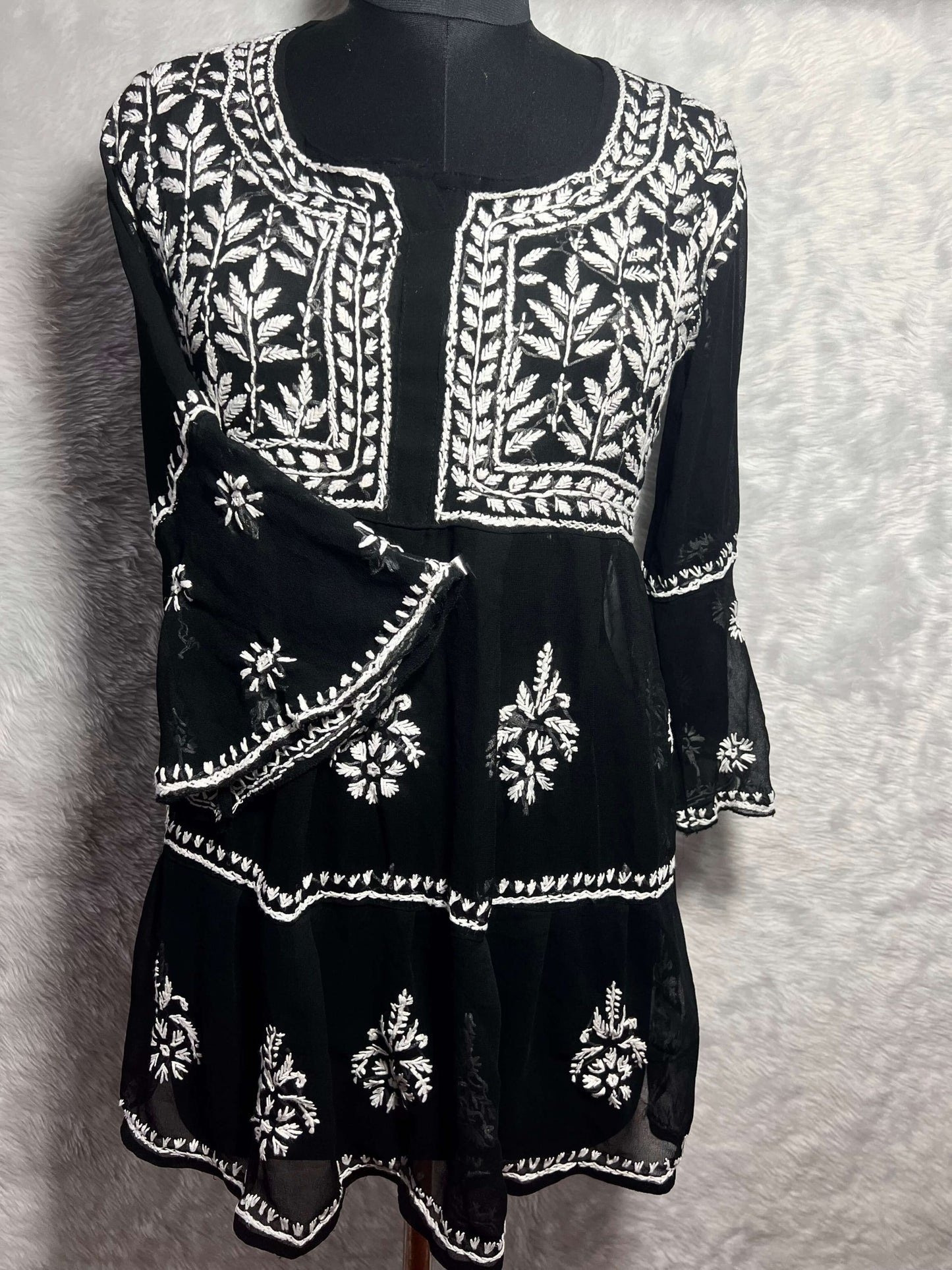 Lucknowi Chikankari Handwork MultiColor Gown