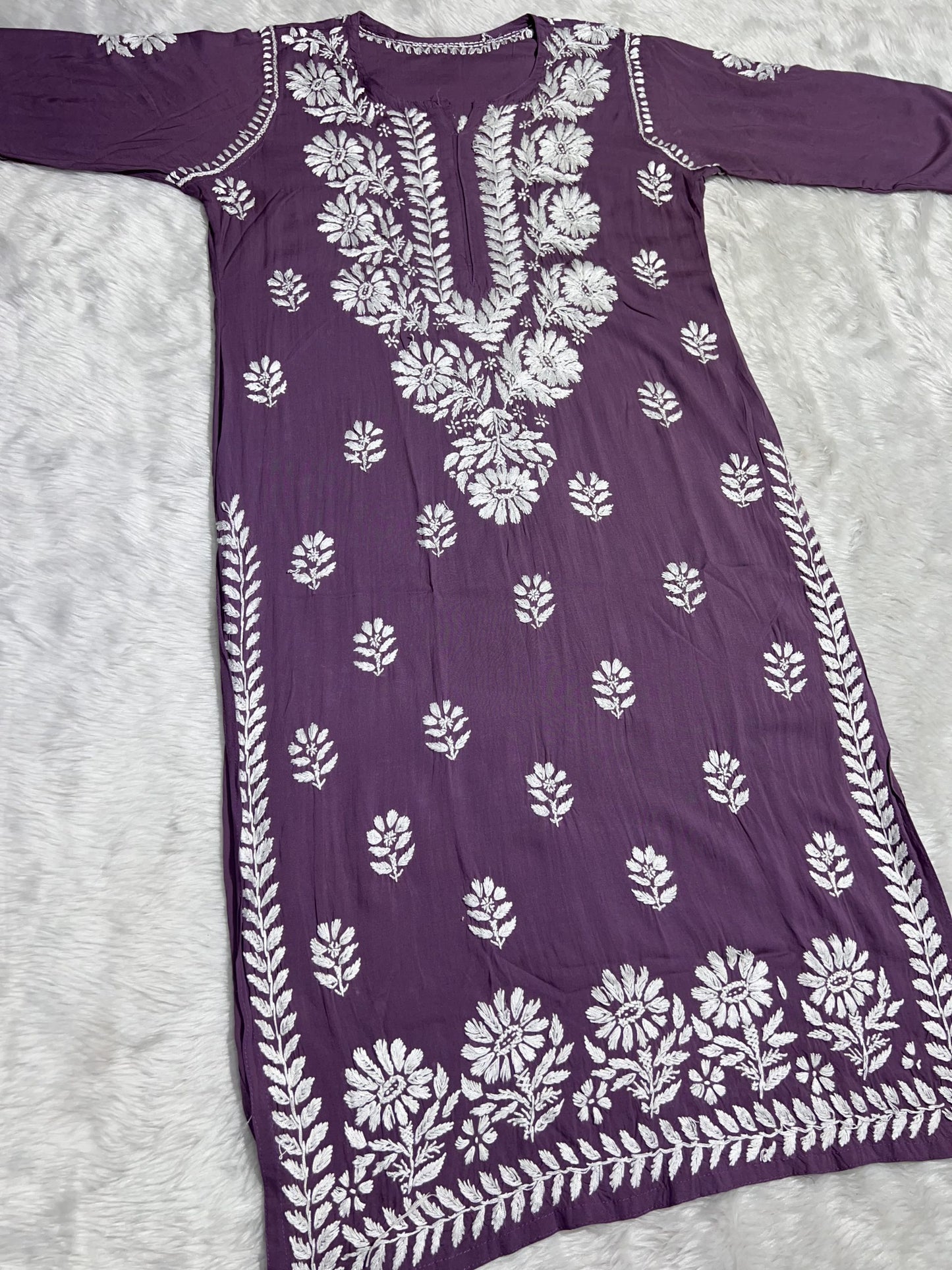 Handwork Chikankari Modal Fabric Kurti